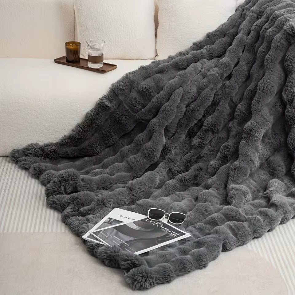 Cozy Faux Rabbit Fleece Blanket
