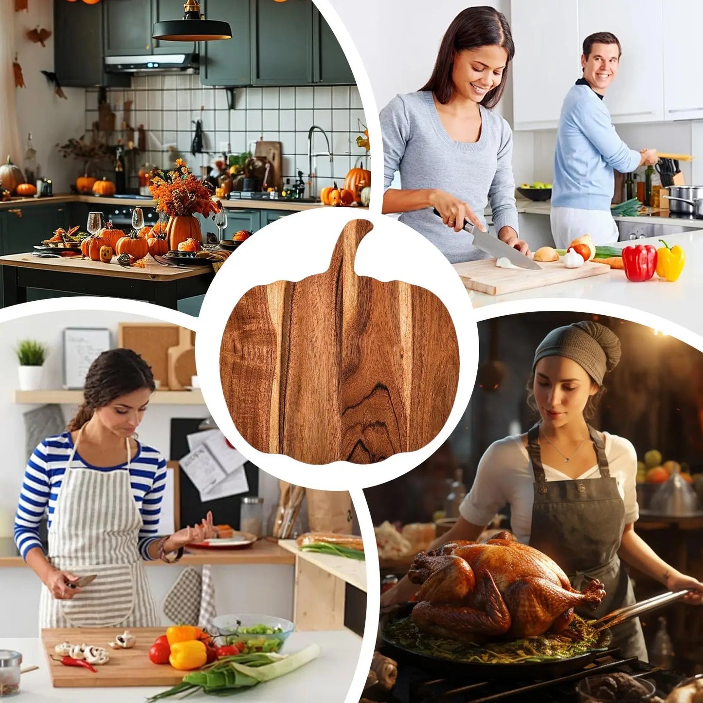 Kitchen Cutting Board Wooden Serving Platter Pumpkin Shaped Kitchen Wood Cutting Board Restaurant Decor