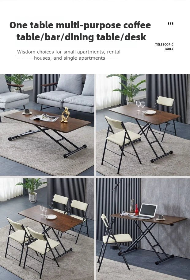 Mobile Metal Dining Tables Small Space Saving Luxury Folding Tables Multifunctional Simple Desks Elegant Coffee Table Salon