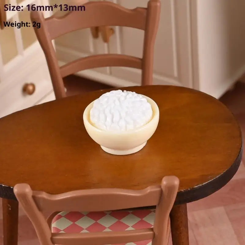 1/12 Dollhouse Miniature Chinese Dishes Food Models Dollhouse Kitchen Decoration DIY Dolls House Dining Room Ornaments