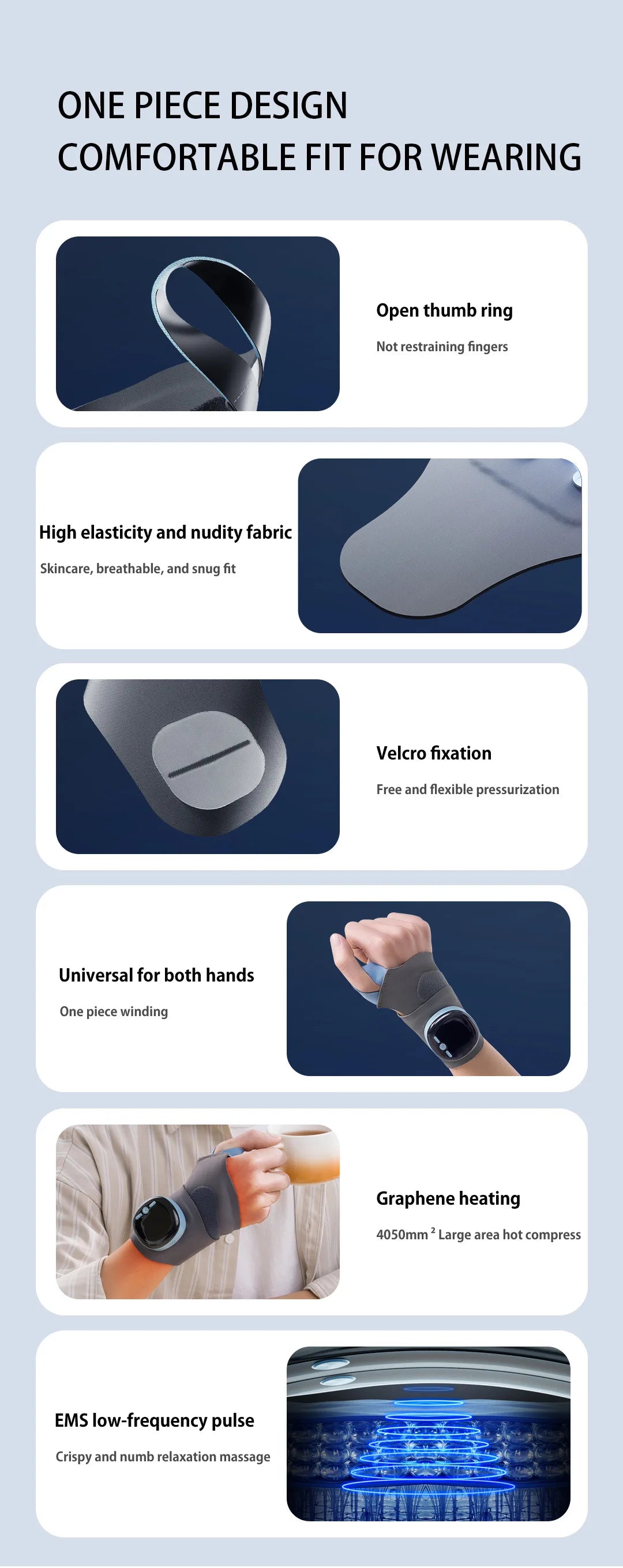 Electric Heating Wrist Massager EMS Wrist Guard Wrist Support Strap Hot Compress 3 Levels Vibration Massage Smart Wrist Massager