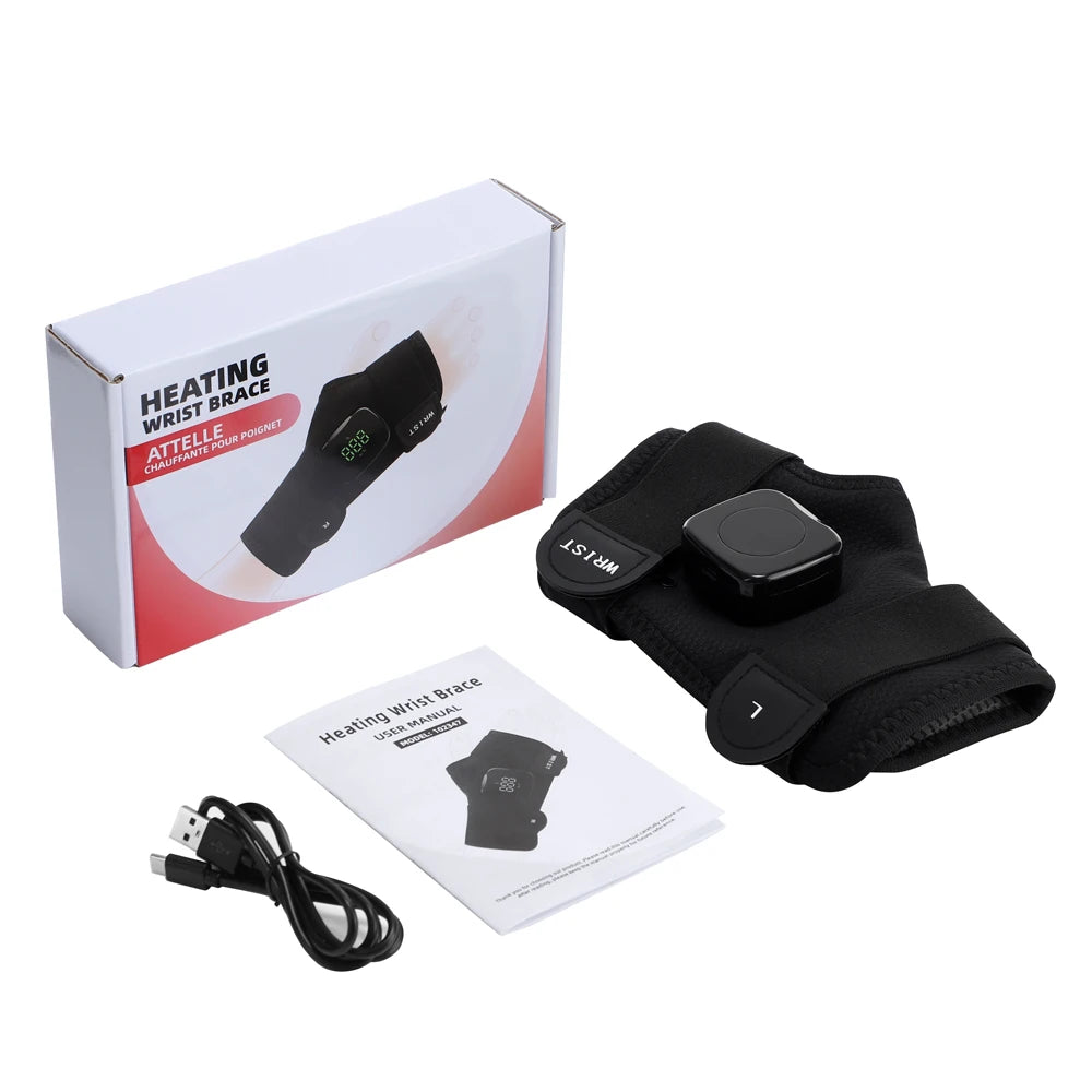 Electric Heated Wrist Brace Guard Hand Warming Device with Wrist Support Plate And Protection Rechargeable Wristband