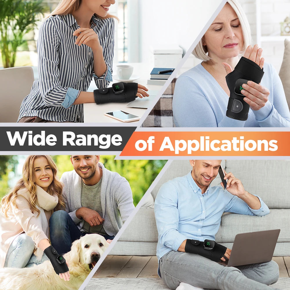 Electric Heated Wrist Brace Guard Hand Warming Device with Wrist Support Plate And Protection Rechargeable Wristband