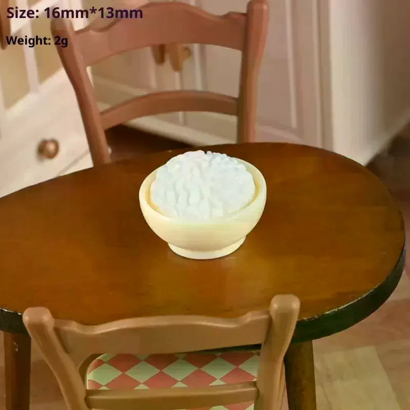 1/12 Dollhouse Miniature Chinese Dishes Food Models Dollhouse Kitchen Decoration DIY Dolls House Dining Room Ornaments