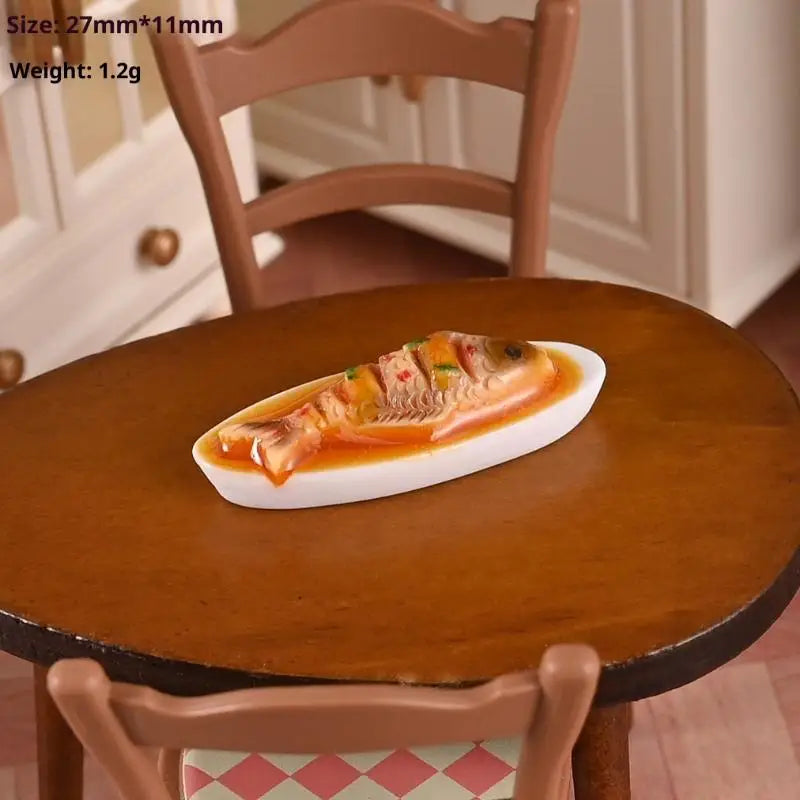 1/12 Dollhouse Miniature Chinese Dishes Food Models Dollhouse Kitchen Decoration DIY Dolls House Dining Room Ornaments