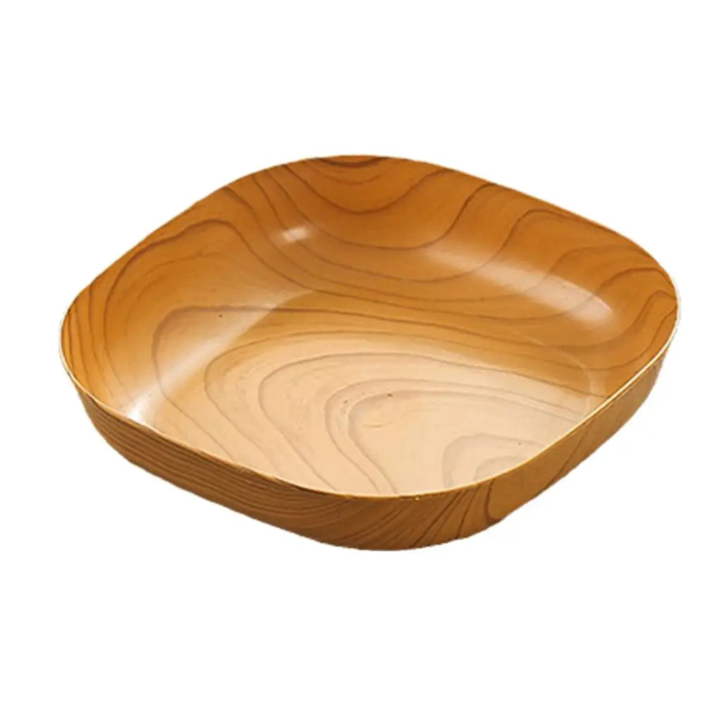 Kitchen Imitation Wood Grain Square Plate Japanese Simple Grain Dish Set For Tableware Kitchen Bowl Dish Dinnerware Cook Supplie