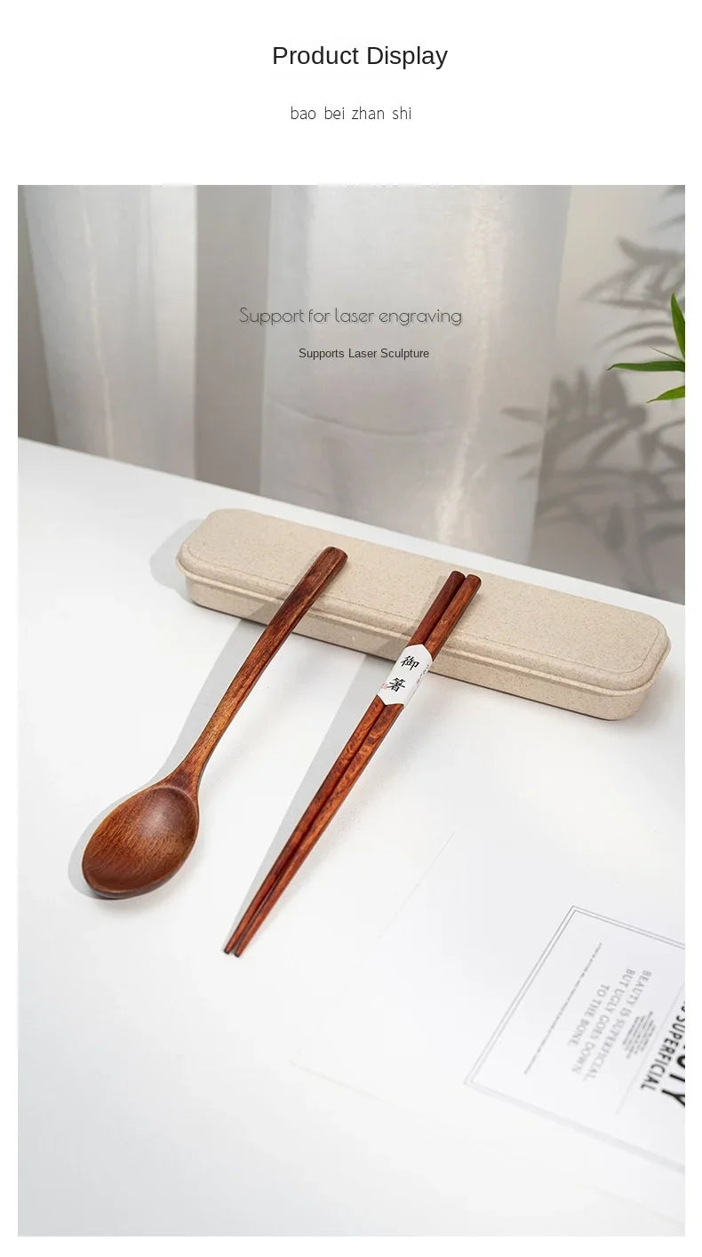 Handmade Home Dinnerware Tableware Cutlery for Kitchen, Natural Wooden Spoon & Fork Dinner Kit, Rice Soups, Cereal Utensil