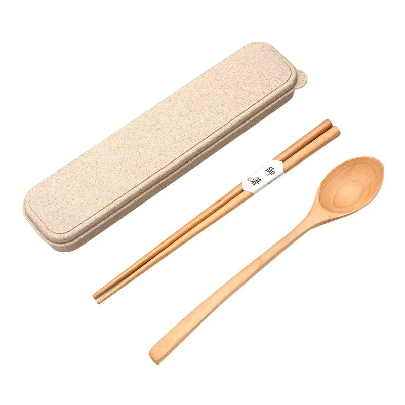 Handmade Home Dinnerware Tableware Cutlery for Kitchen, Natural Wooden Spoon & Fork Dinner Kit, Rice Soups, Cereal Utensil