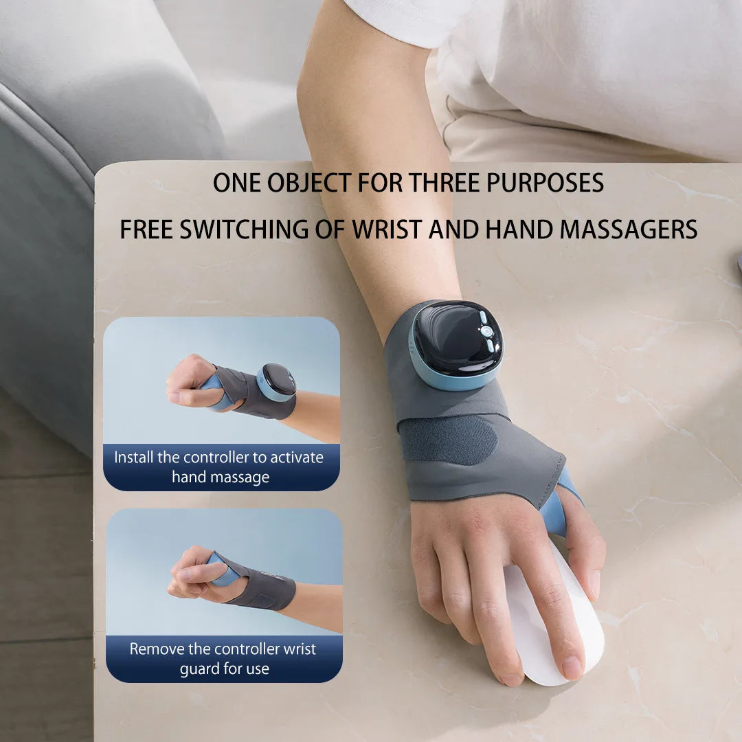 Electric Heating Wrist Massager EMS Wrist Guard Wrist Support Strap Hot Compress 3 Levels Vibration Massage Smart Wrist Massager
