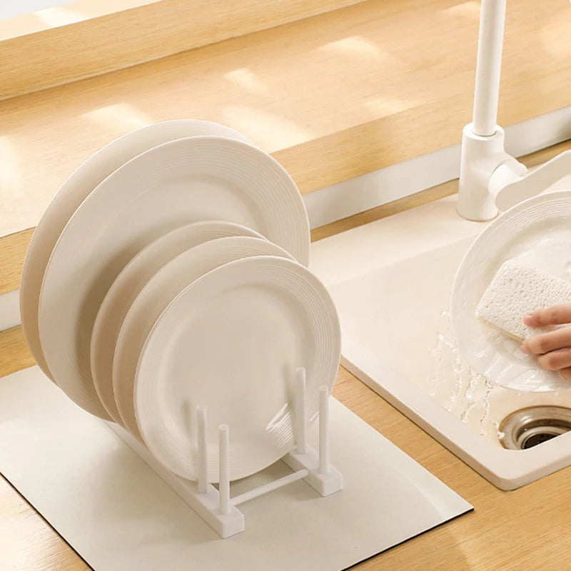 Kitchen Dish Drain Rack Multifunction Plastic Stand Rack Dinnerware Storage Organizer Household Kitchen Sundries Rack