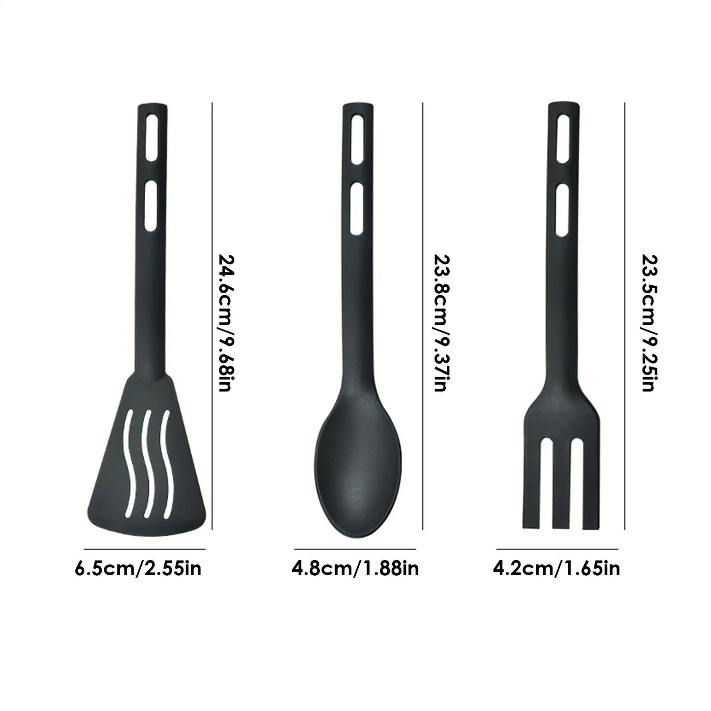 Kitchen Cooking Utensils Nylon Kitchen Utensils Set Sturdy Cutlery Kit With Non-Stick Spatulas Comfortable Handle Cookware