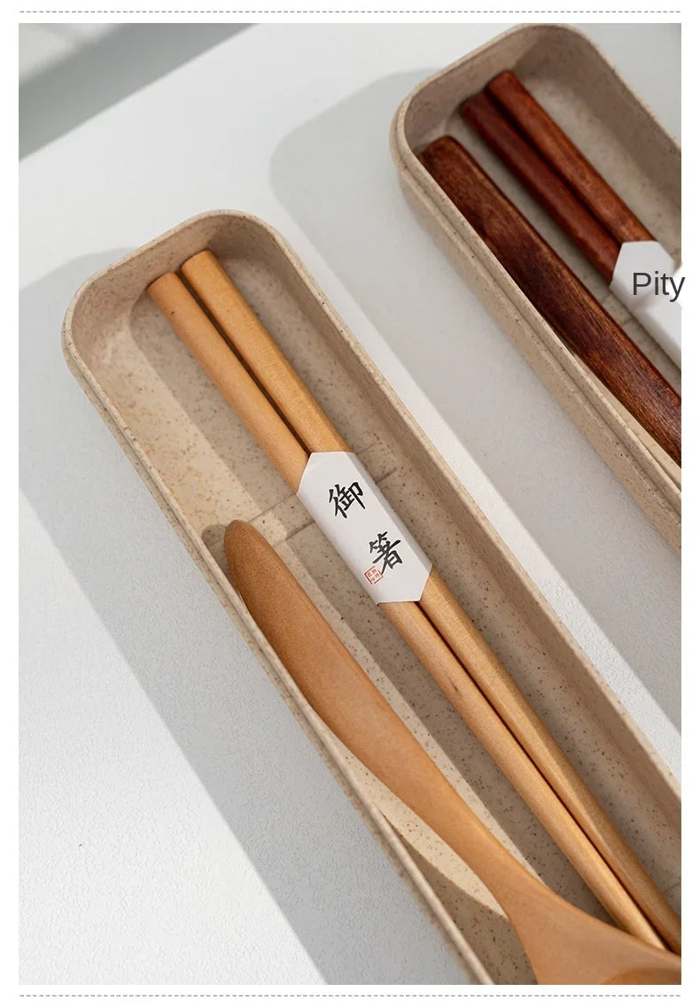 Handmade Home Dinnerware Tableware Cutlery for Kitchen, Natural Wooden Spoon & Fork Dinner Kit, Rice Soups, Cereal Utensil