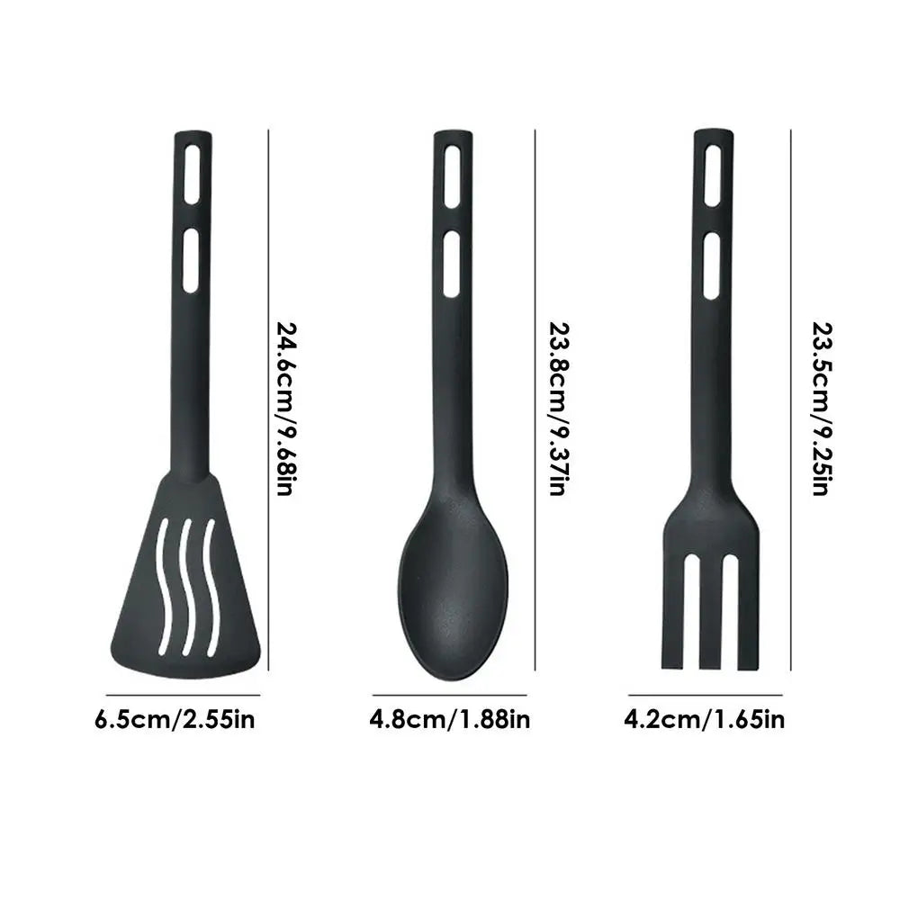 Kitchen Cooking Utensils Nylon Kitchen Utensils Set Sturdy Cutlery Kit With Non-Stick Spatulas Comfortable Handle Cookware