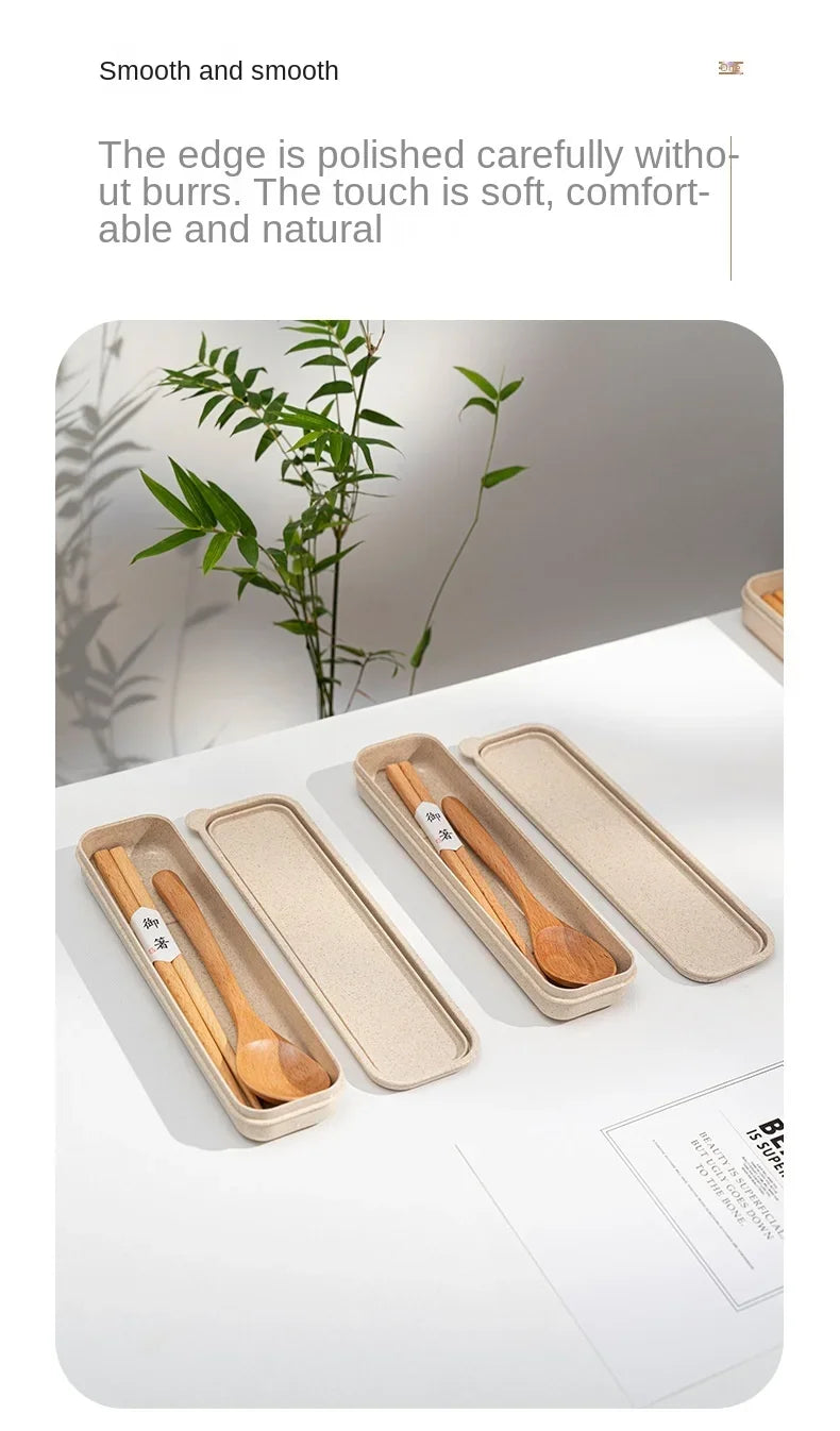 Handmade Home Dinnerware Tableware Cutlery for Kitchen, Natural Wooden Spoon & Fork Dinner Kit, Rice Soups, Cereal Utensil