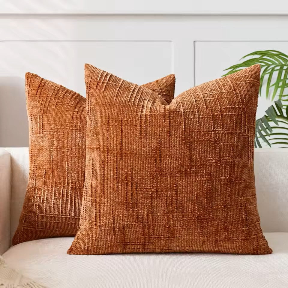 Chenille Coarse Yarn Bamboo Textured Cushion Cover