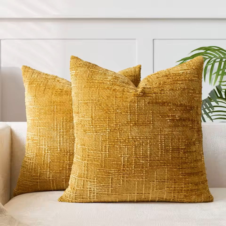 Chenille Coarse Yarn Bamboo Textured Cushion Cover