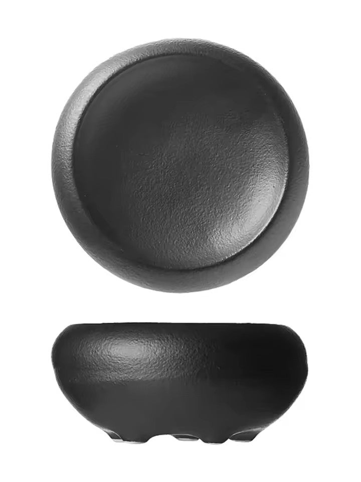Black Ceramic Western Food Plate