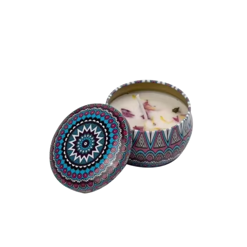 Vintage Can Soy Wax Flower Scented Candle