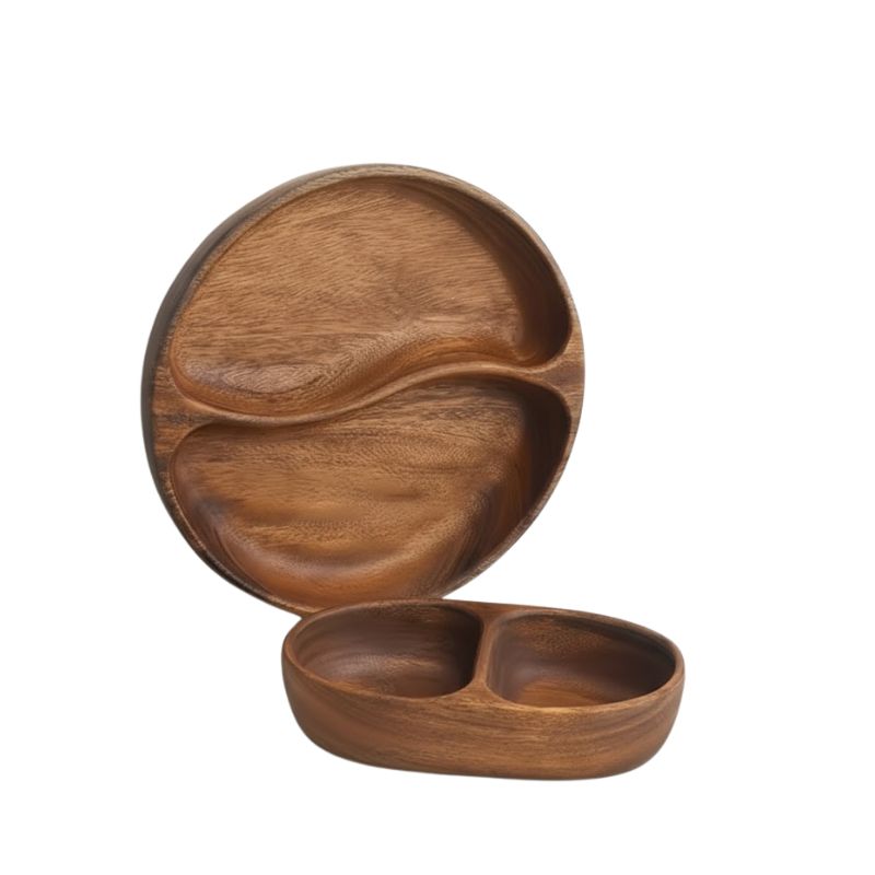 Solid Acacia Wood Fruit Platter, Snack Tray & Serving Dish