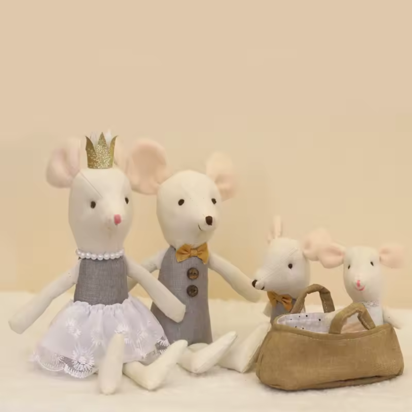 Plush Mouse Dollhouse Toy Ornament