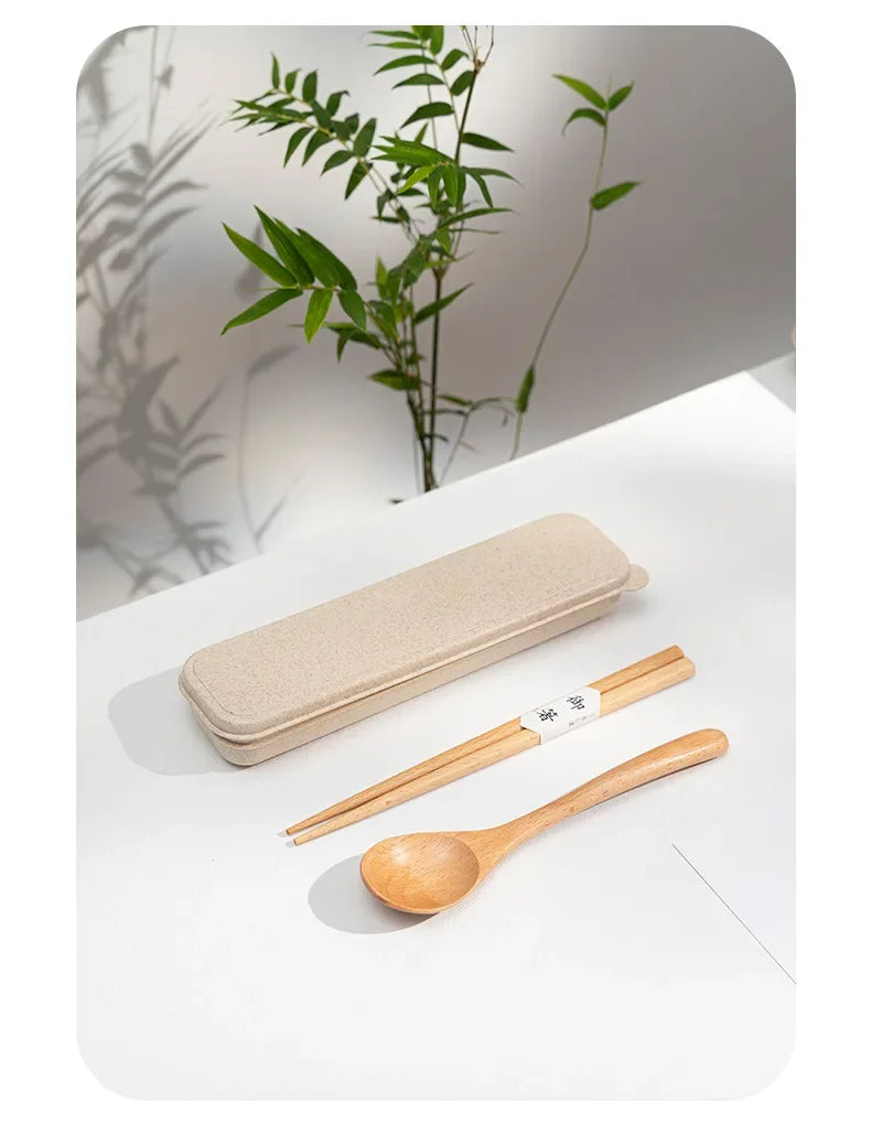 Handmade Home Dinnerware Tableware Cutlery for Kitchen, Natural Wooden Spoon & Fork Dinner Kit, Rice Soups, Cereal Utensil