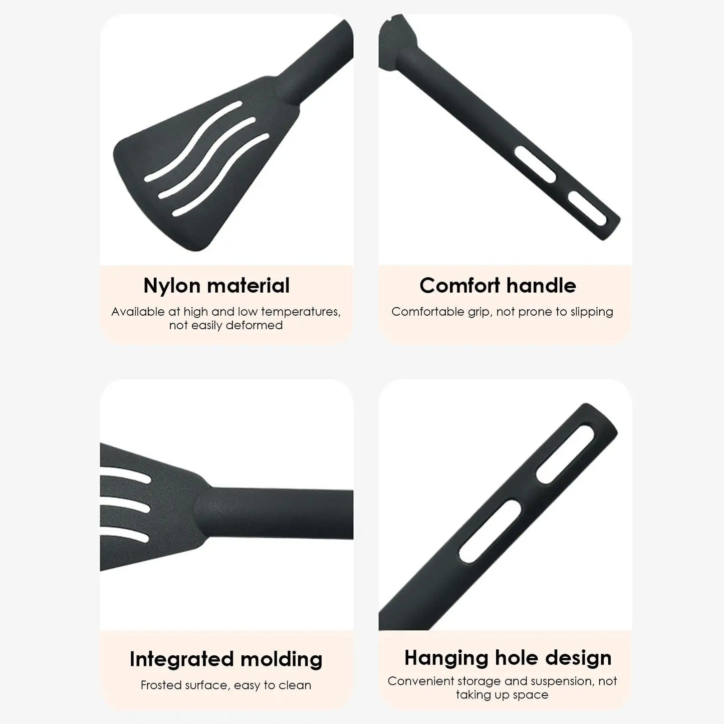 Kitchen Cooking Utensils Nylon Kitchen Utensils Set Sturdy Cutlery Kit With Non-Stick Spatulas Comfortable Handle Cookware