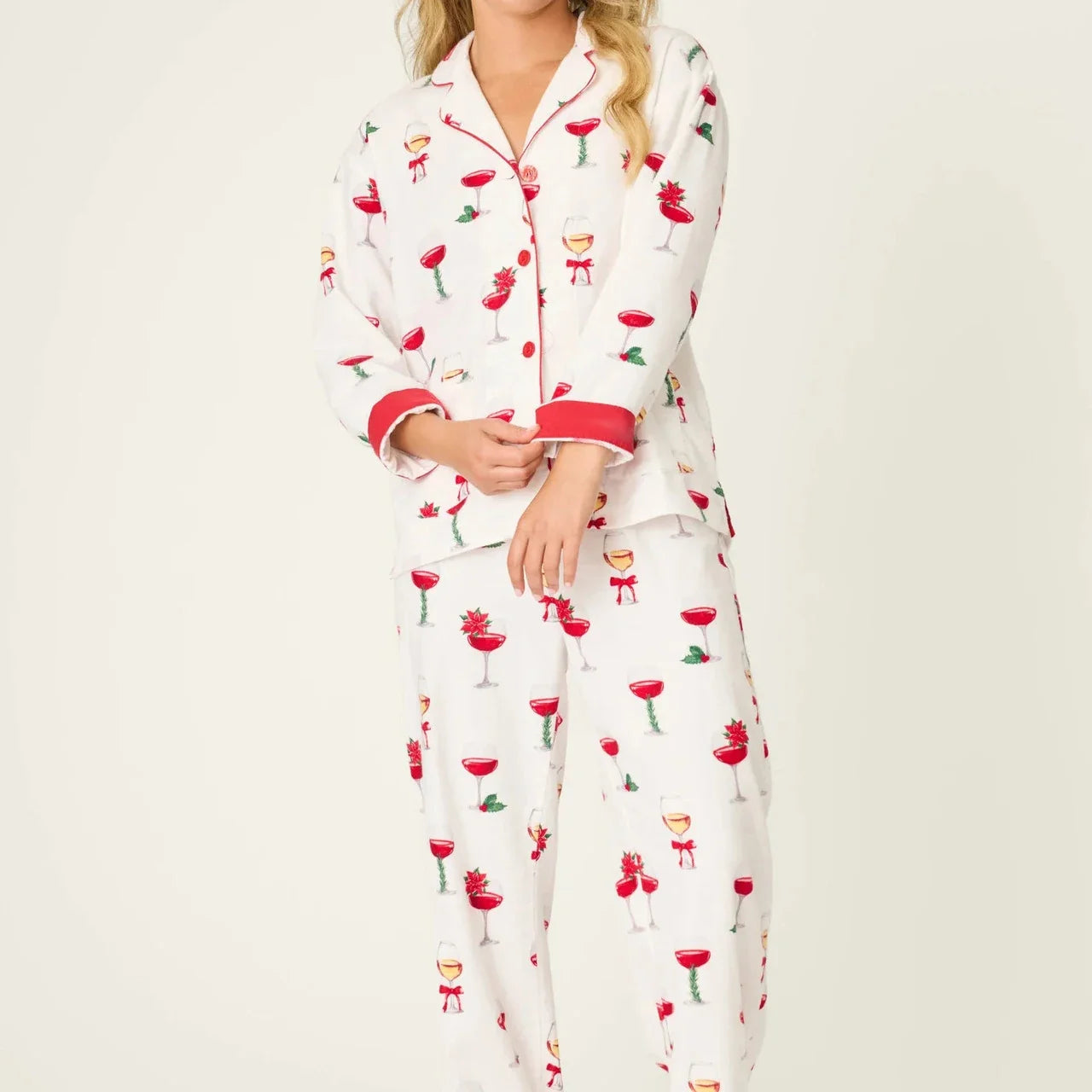 Cute Cartoon Sleepwear Long Sleeve Top Pant Soft Cotton Pajamas Suit 2Pcs Embroider Letter Homewear Lady Autumn Loungewear