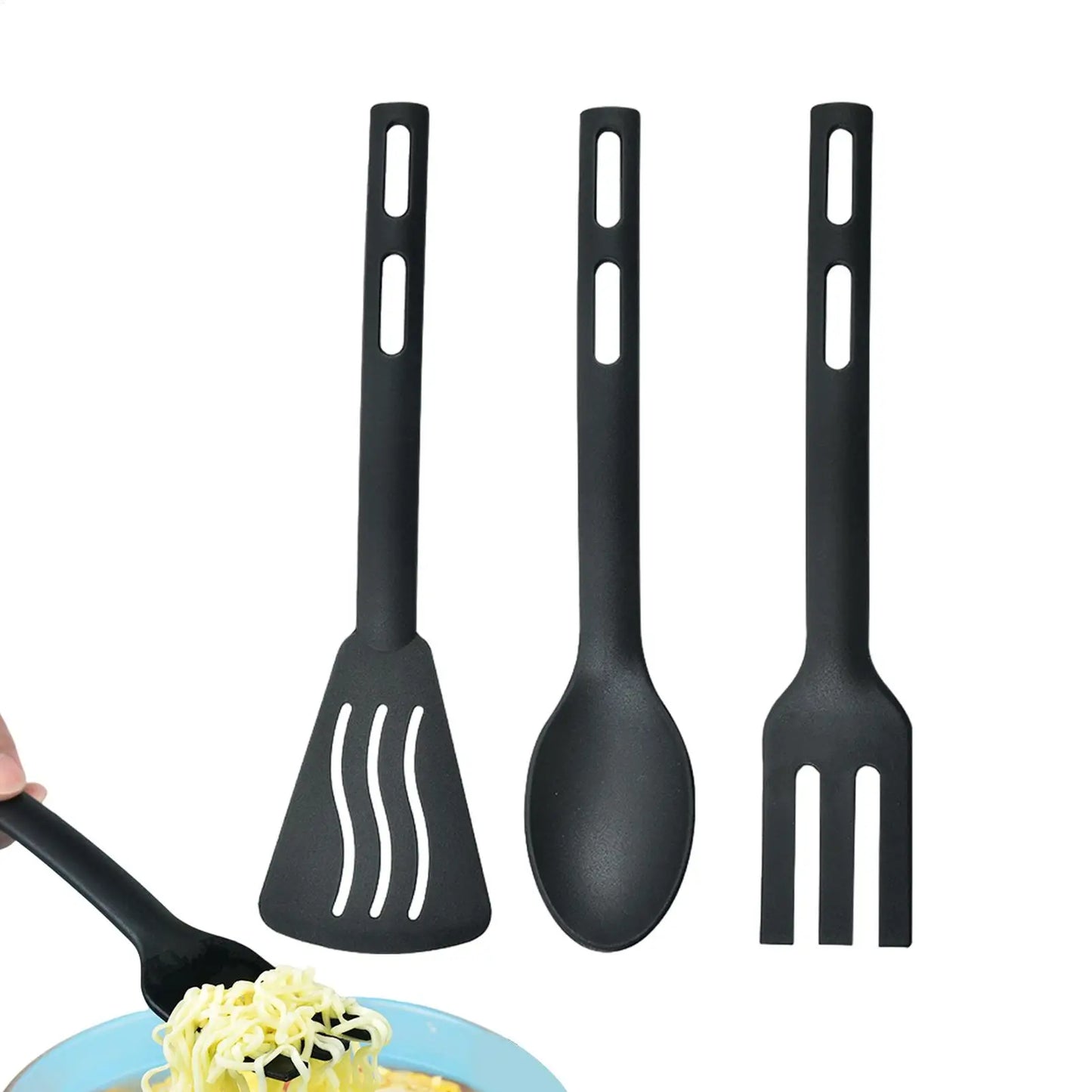 Kitchen Cooking Utensils Nylon Kitchen Utensils Set Sturdy Cutlery Kit With Non-Stick Spatulas Comfortable Handle Cookware