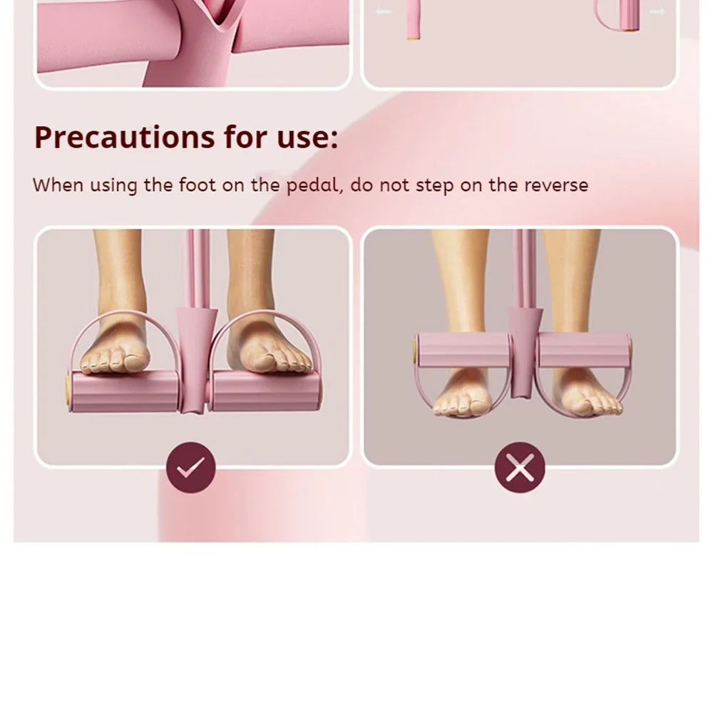 Home Fitness Equipment: 4-Tube Resistance Bands Yoga Pedal Puller for Stretching and Exercise, Leg Muscle Strengthening Tool