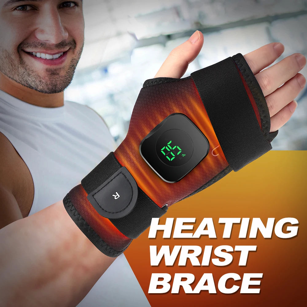 Electric Heated Wrist Brace Guard Hand Warming Device with Wrist Support Plate And Protection Rechargeable Wristband