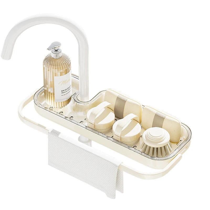 Kitchen Sink Drain Rack, Multifunctional Kitchen Dishcloth Rack, Free Punching Faucet Storage Rack, Kitchen Sink Drain Rack Orga