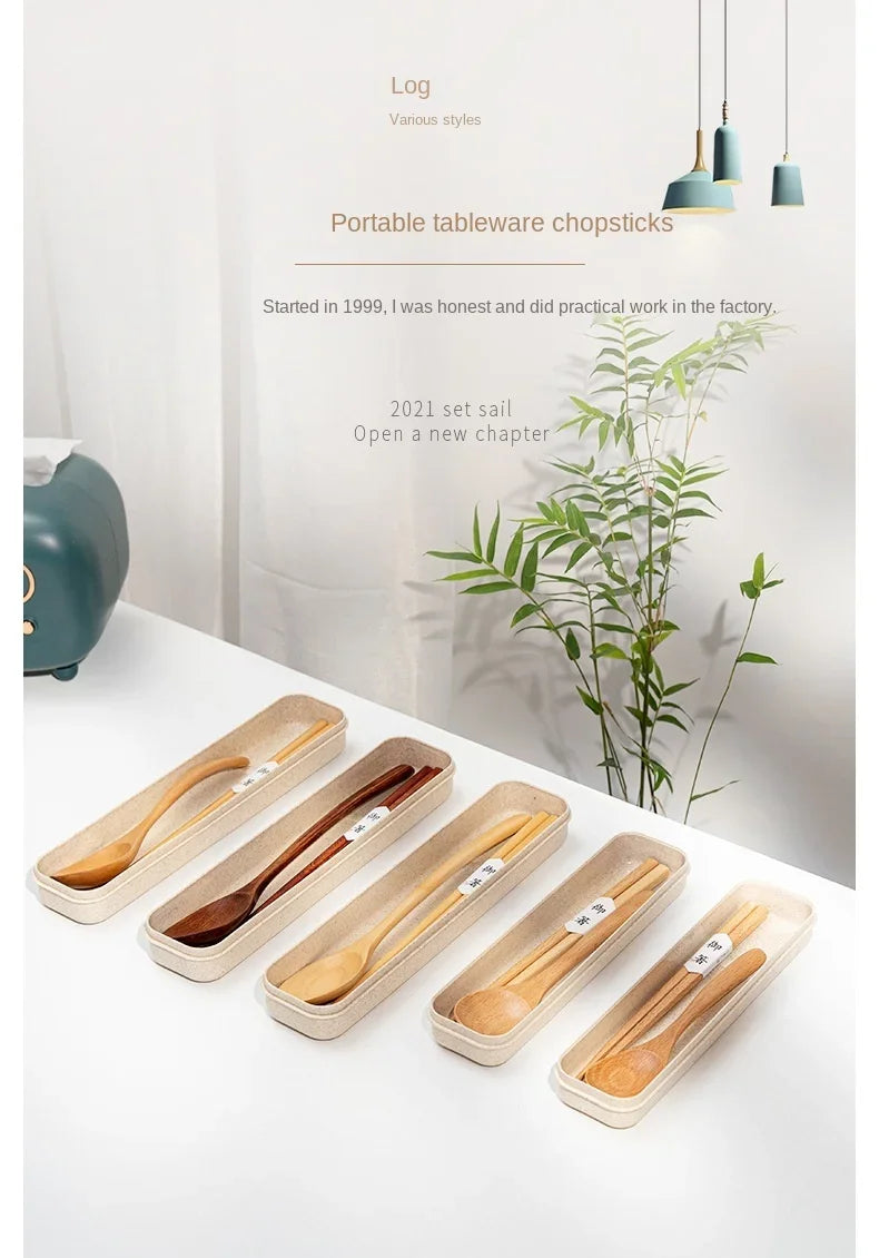 Handmade Home Dinnerware Tableware Cutlery for Kitchen, Natural Wooden Spoon & Fork Dinner Kit, Rice Soups, Cereal Utensil