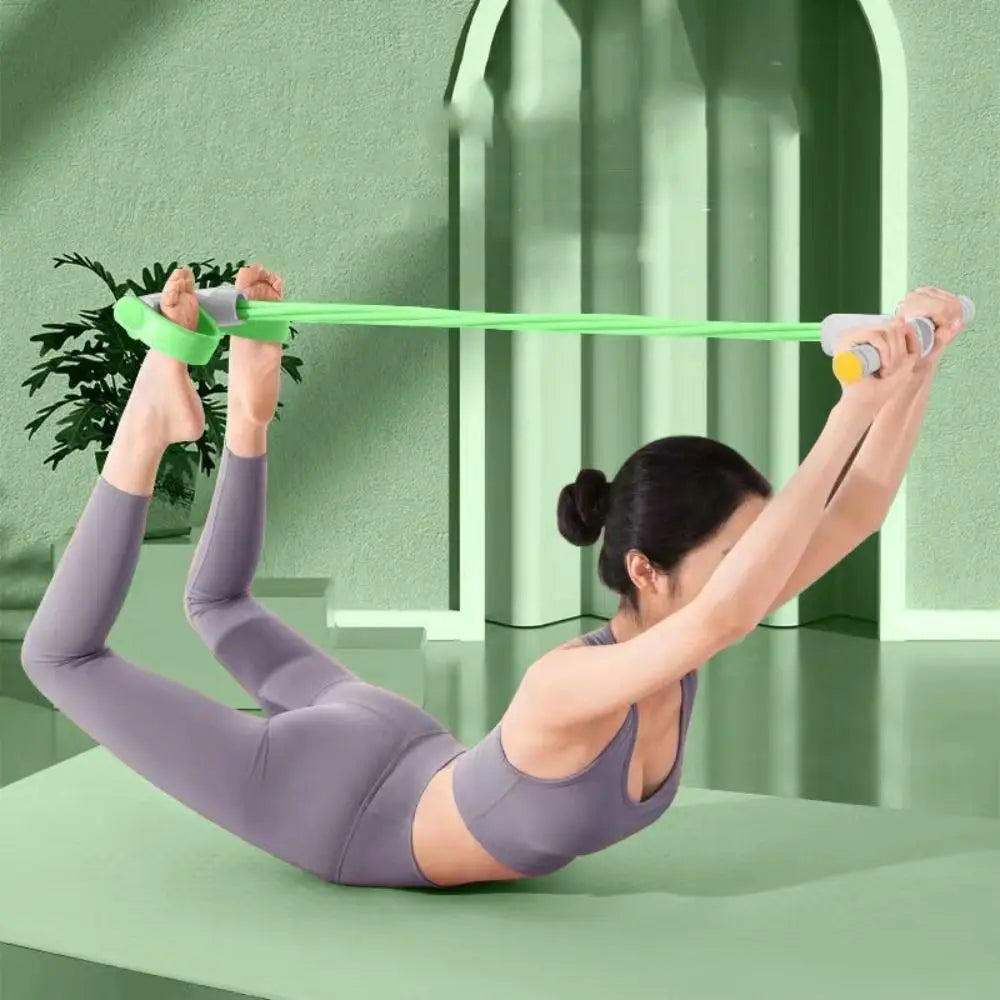 Fitness Equipment 4-Tube Yoga Pedal Puller Thicken Abdominal Exerciser Resistance Band Rubber Elastic Pull Rope Waist