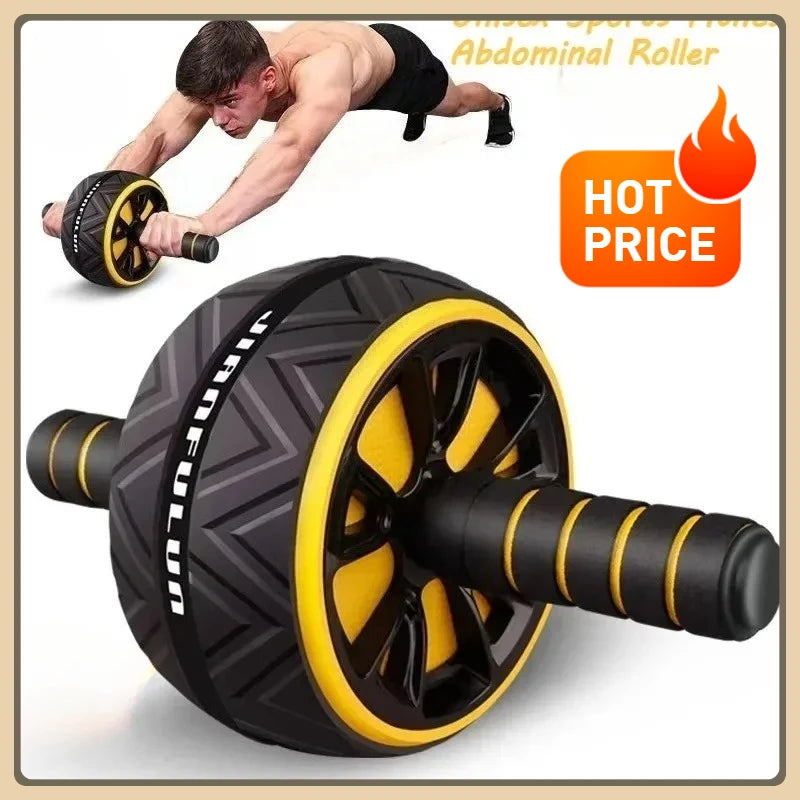 Fitness Equipment with Abdominal Wheel Ab Roller Exercise, Suitable for Men and Women, Quiet Two-wheeled AB Roller. Fitness