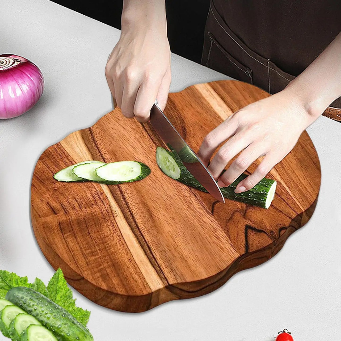 Kitchen Cutting Board Wooden Serving Platter Pumpkin Shaped Kitchen Wood Cutting Board Restaurant Decor