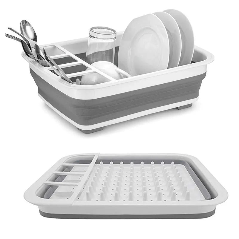 Kitchen Drainage Dish Rack Foldable Dish Rack Tableware Storage Folding Dish Rack Tableware Rack Cup Rack Kitchen Tools