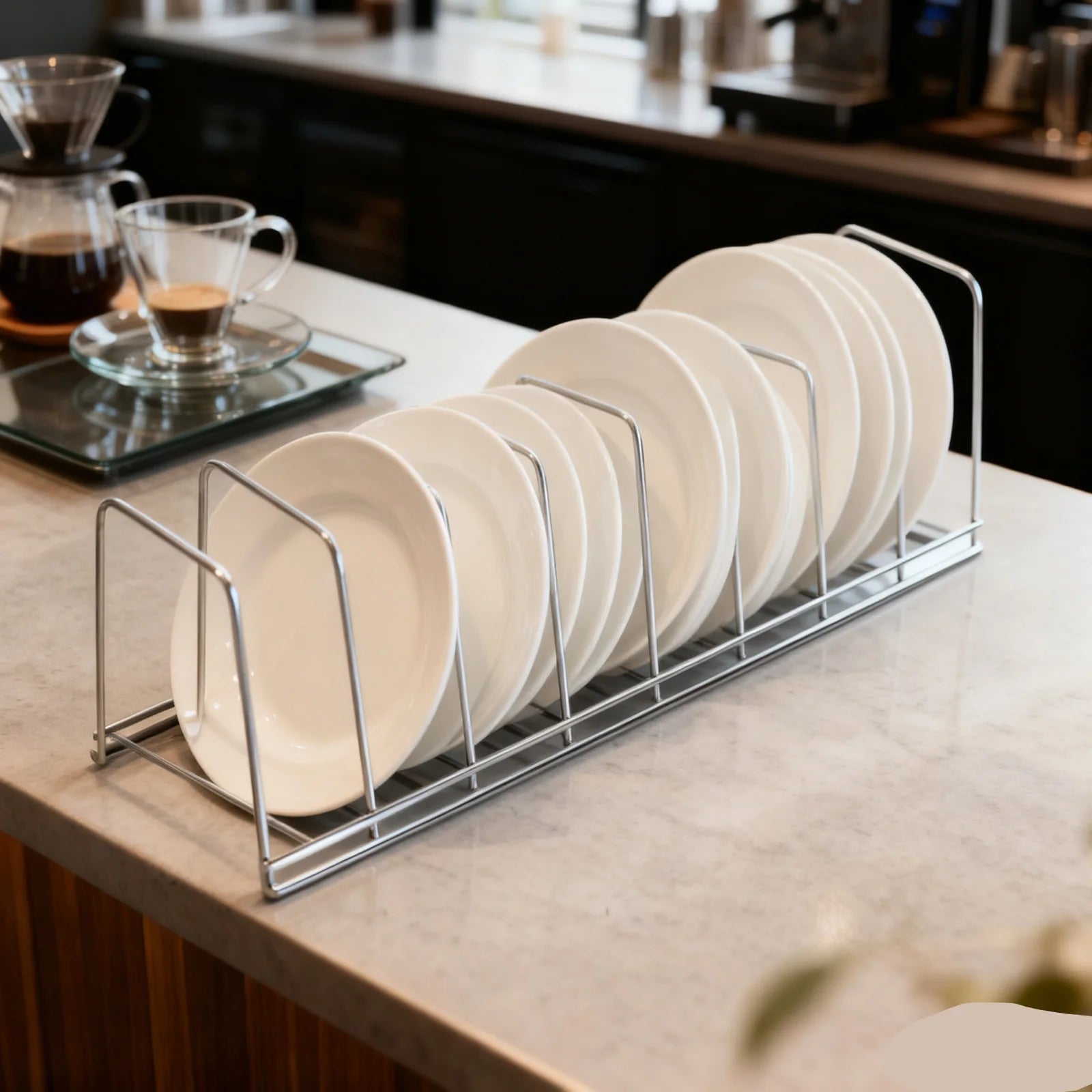 Kitchen Bowl Dish Organizer Stainless Steel Thick Walled Kitchen Dish Storage Rack Household Tableware Storage Stand Accessories