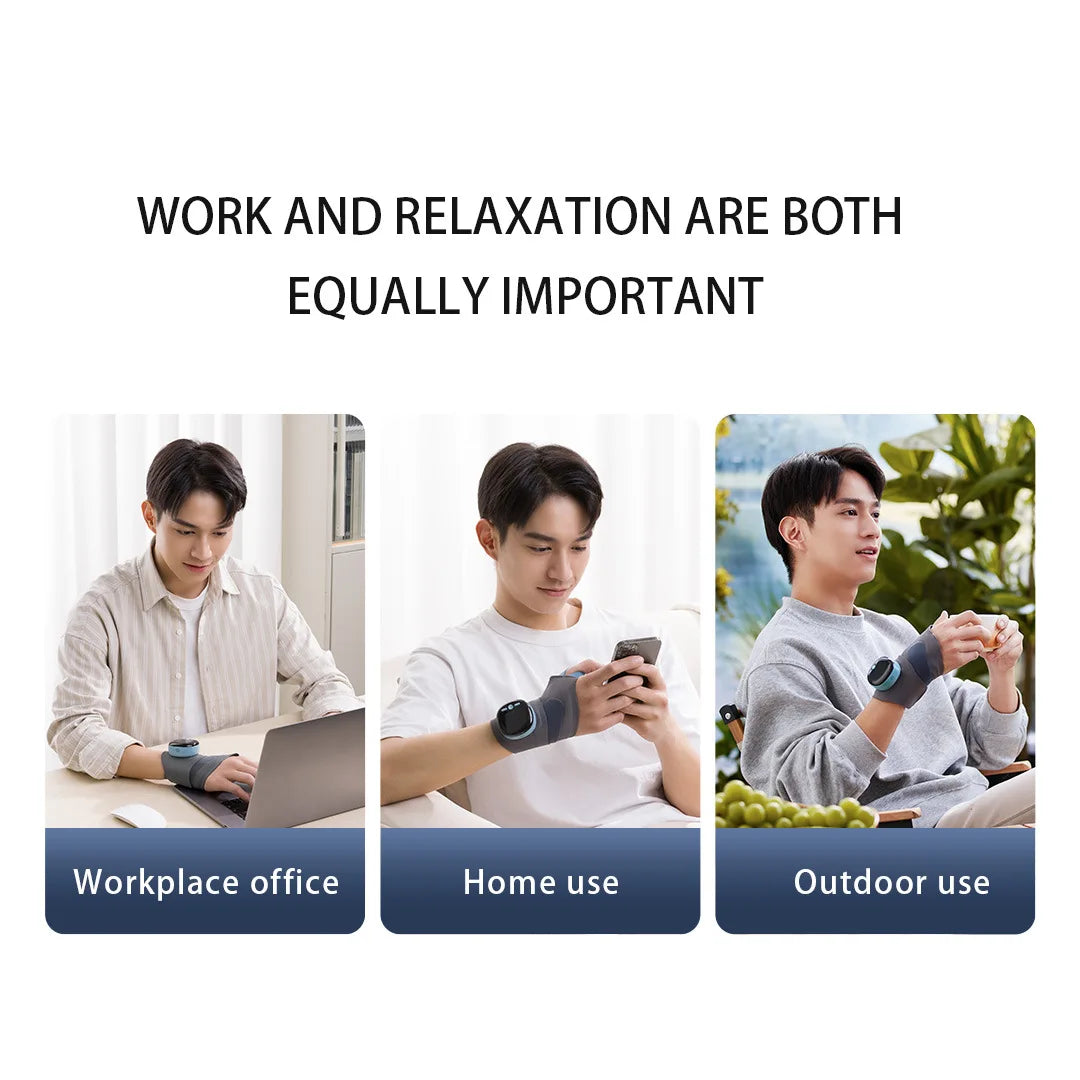 Electric Heating Wrist Massager EMS Wrist Guard Wrist Support Strap Hot Compress 3 Levels Vibration Massage Smart Wrist Massager