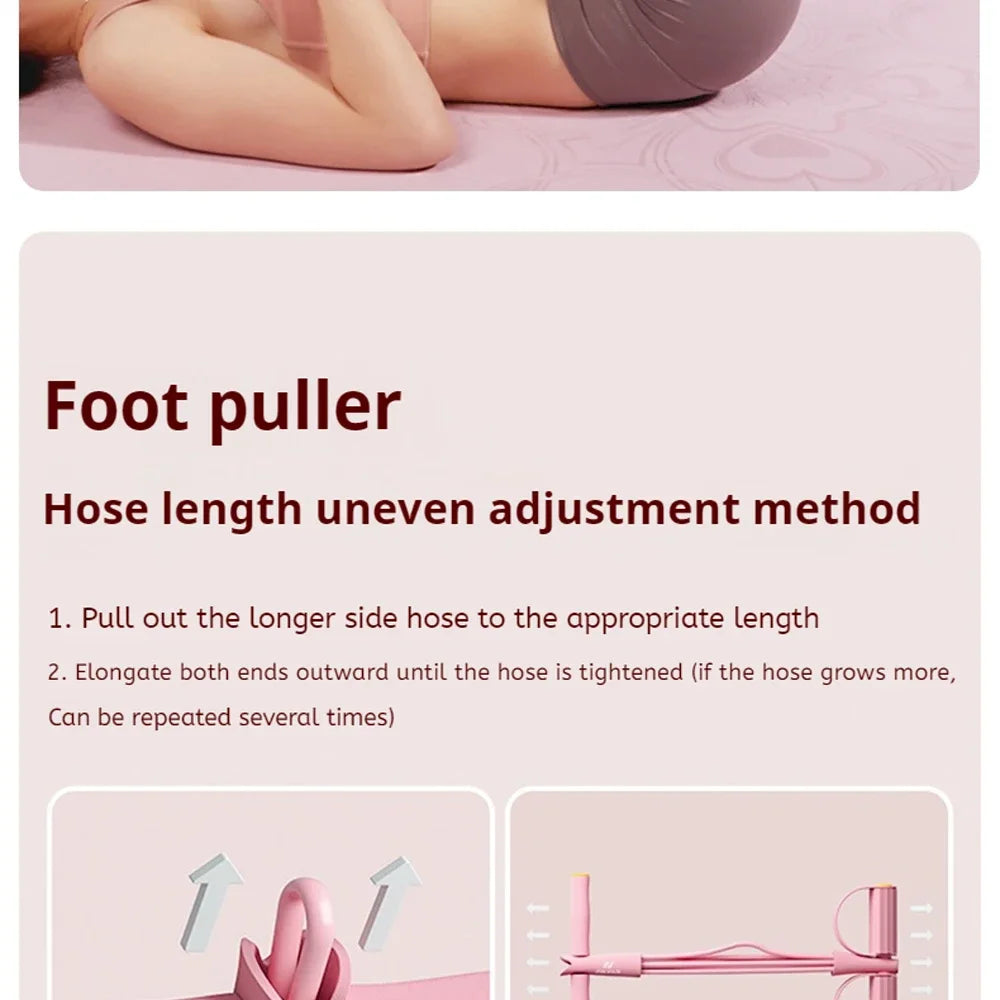 Home Fitness Equipment: 4-Tube Resistance Bands Yoga Pedal Puller for Stretching and Exercise, Leg Muscle Strengthening Tool