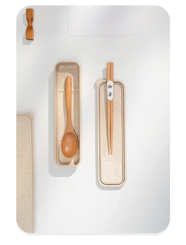 Handmade Home Dinnerware Tableware Cutlery for Kitchen, Natural Wooden Spoon & Fork Dinner Kit, Rice Soups, Cereal Utensil