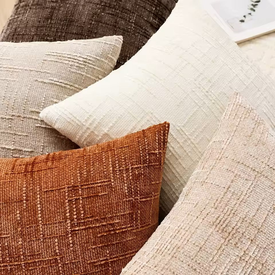Chenille Coarse Yarn Bamboo Textured Cushion Cover