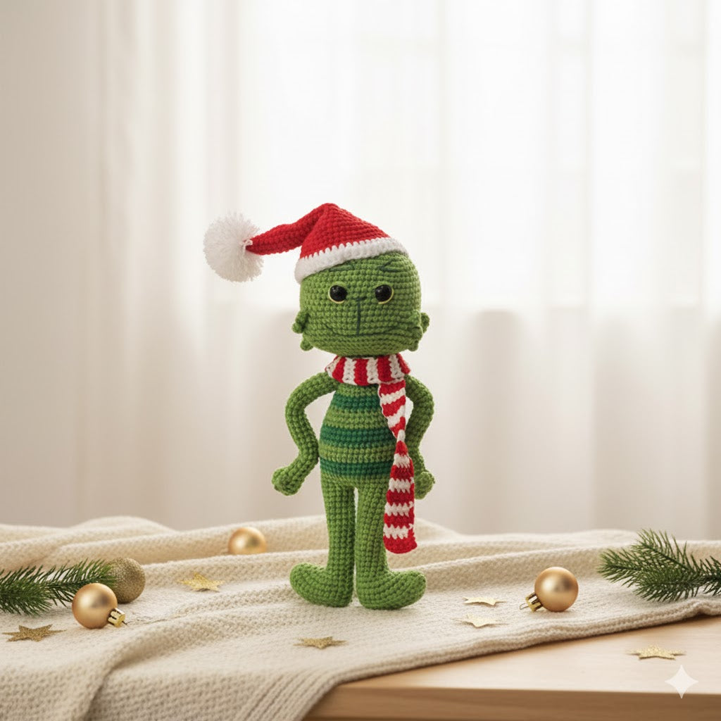 Crochet Grinch Doll Home Decor