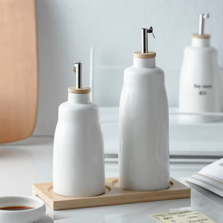 Oil & Soy Sauce Ceramic Bottle Set
