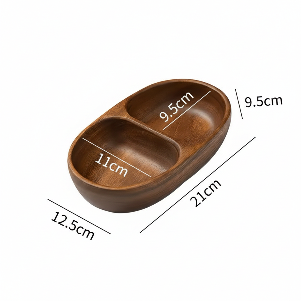 Solid Acacia Wood Fruit Platter, Snack Tray & Serving Dish